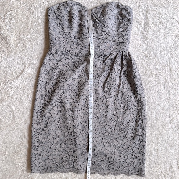 DAVID’S BRIDAL Grey Formal Strapless Dress - Picture 5 of 8